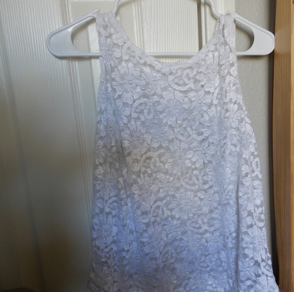 Solange Sheer White Lace Tank Top